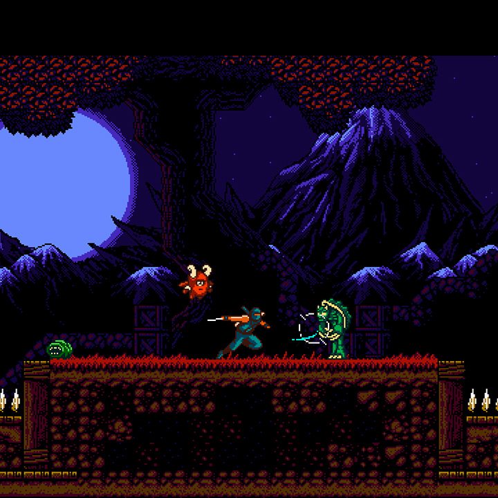 The Messenger attacking a green shelled enemy.