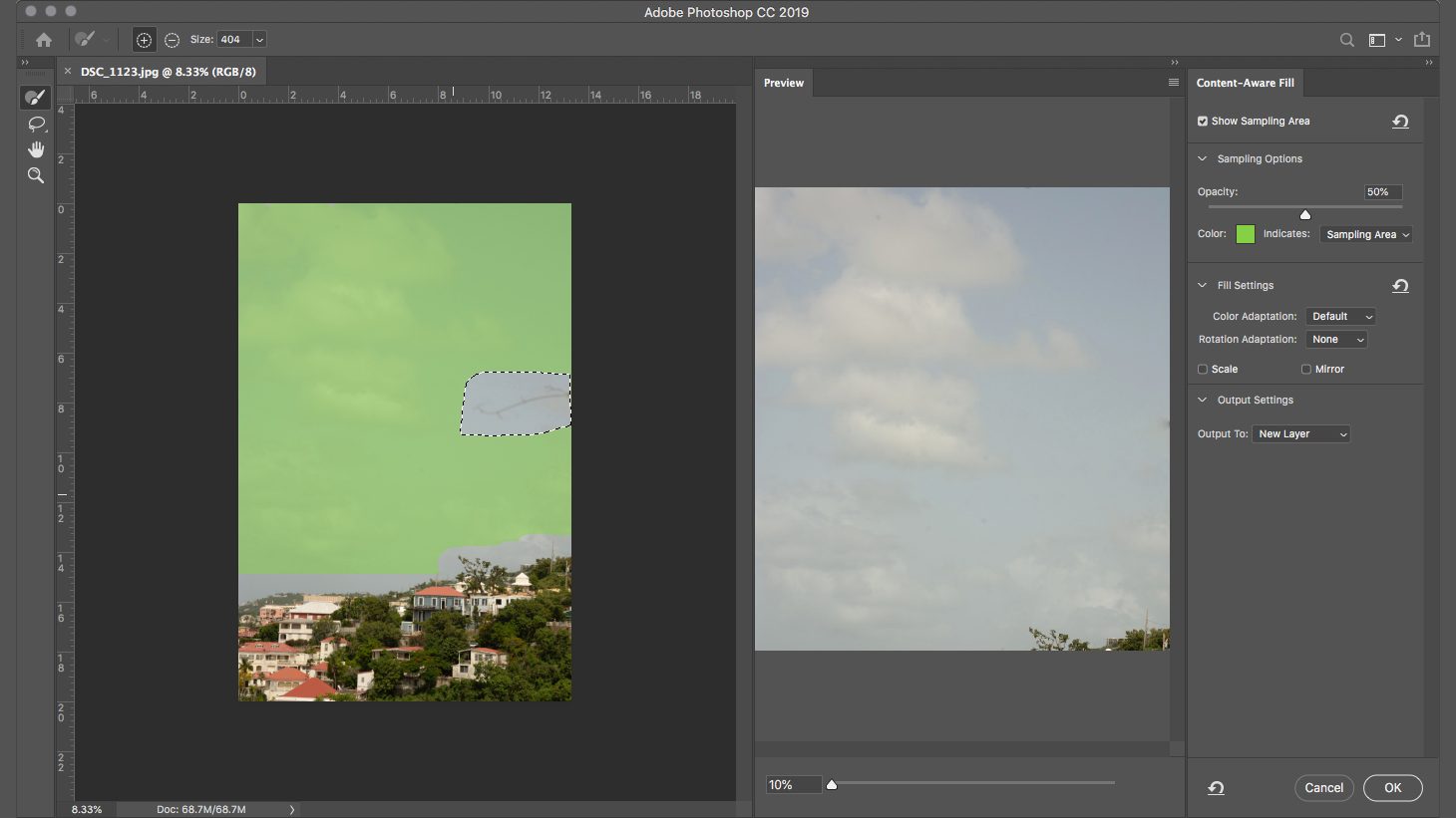 how to remove an object in photoshop content aware fill cafgreenarea