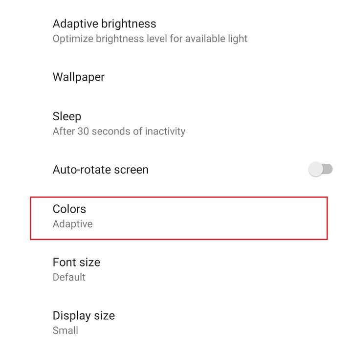 google pixel 3 settings colors
