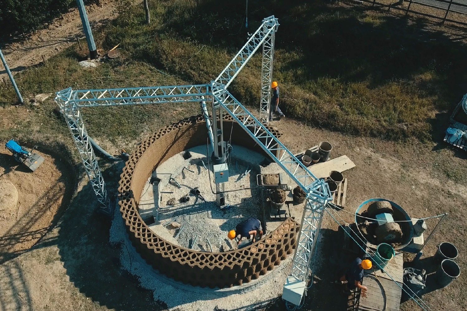 wasp 3d printing earth material crane printer