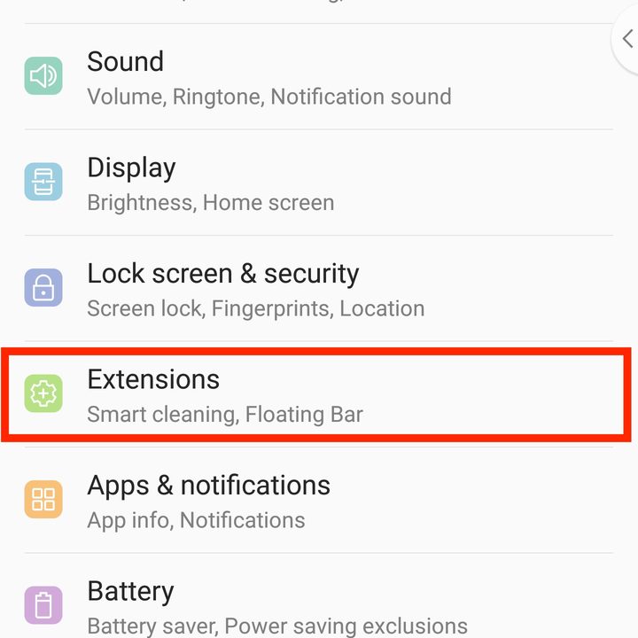 lg v40 thinq settings floating bar 1