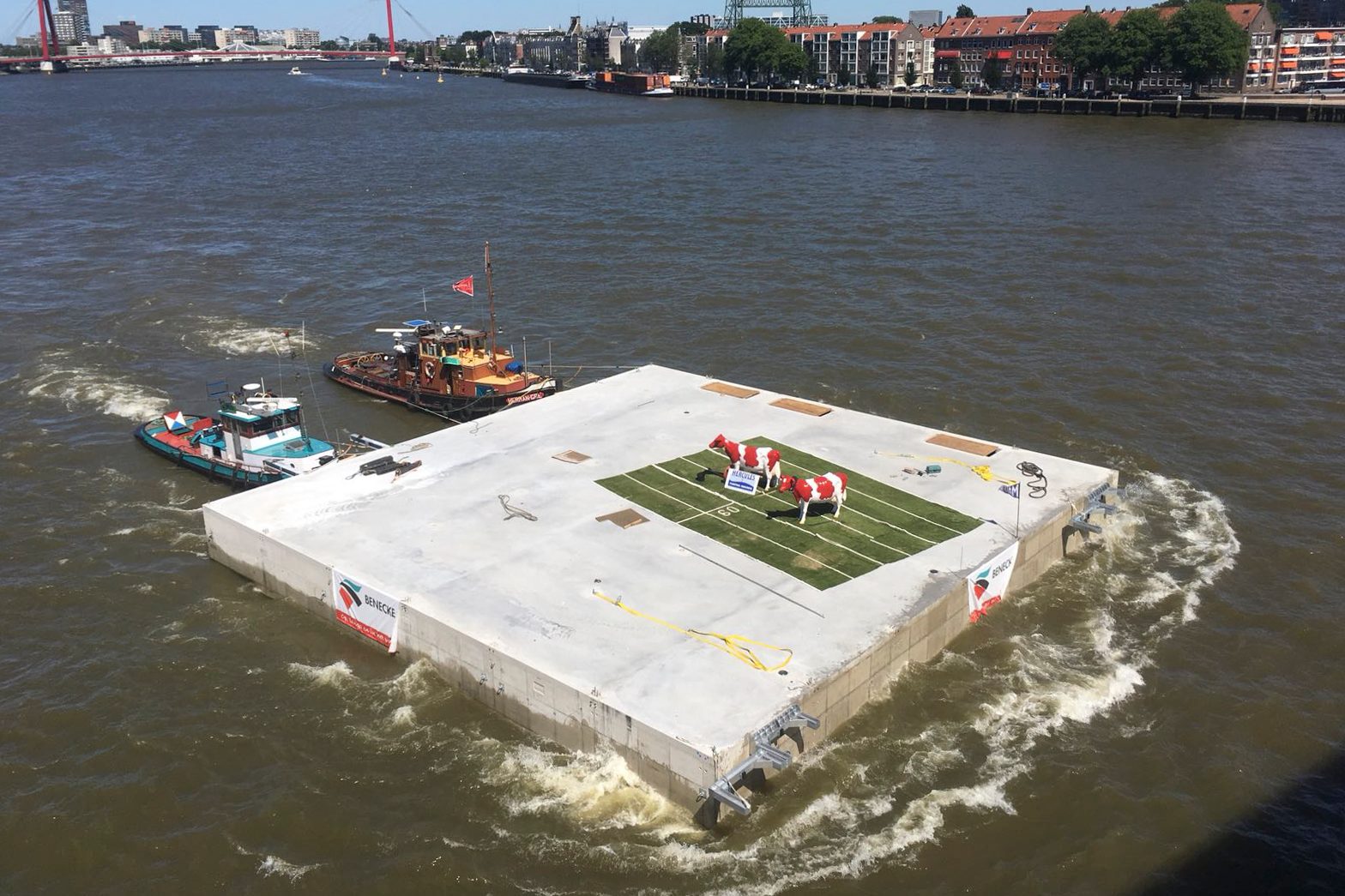 Floating farm construction early platform
