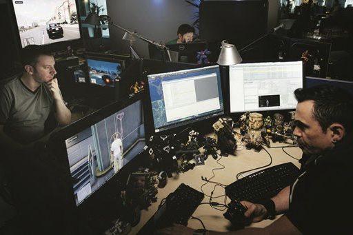 Game developers crunching at Rockstar.