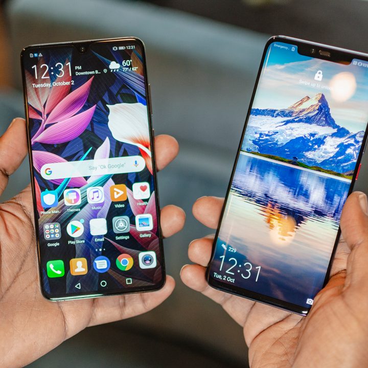 Two Huawei phones.