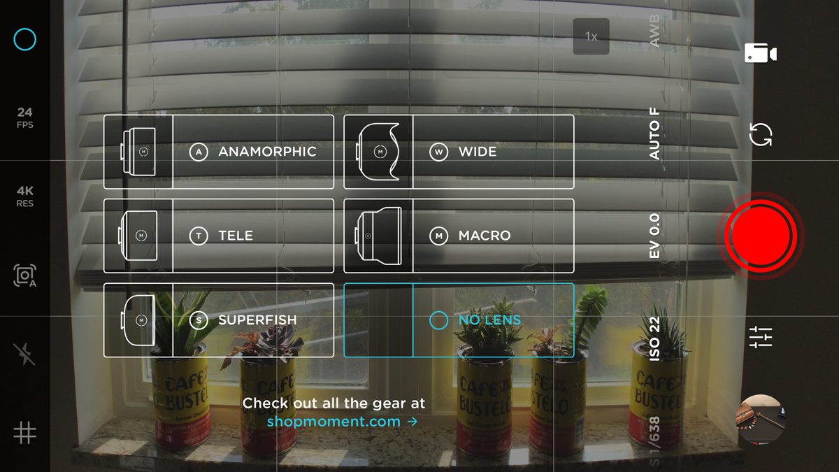 Moment Anamorphic lens app
