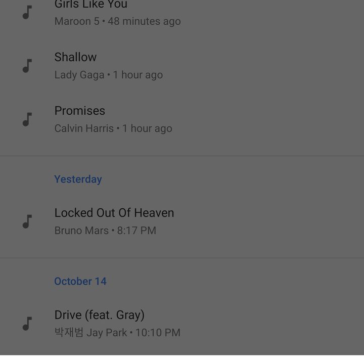 google pixel 3 settings now playing history playback