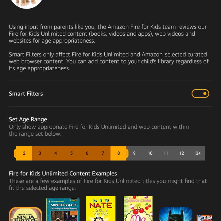 amazon fire hd 8 kids edition review parental controls child profile 3