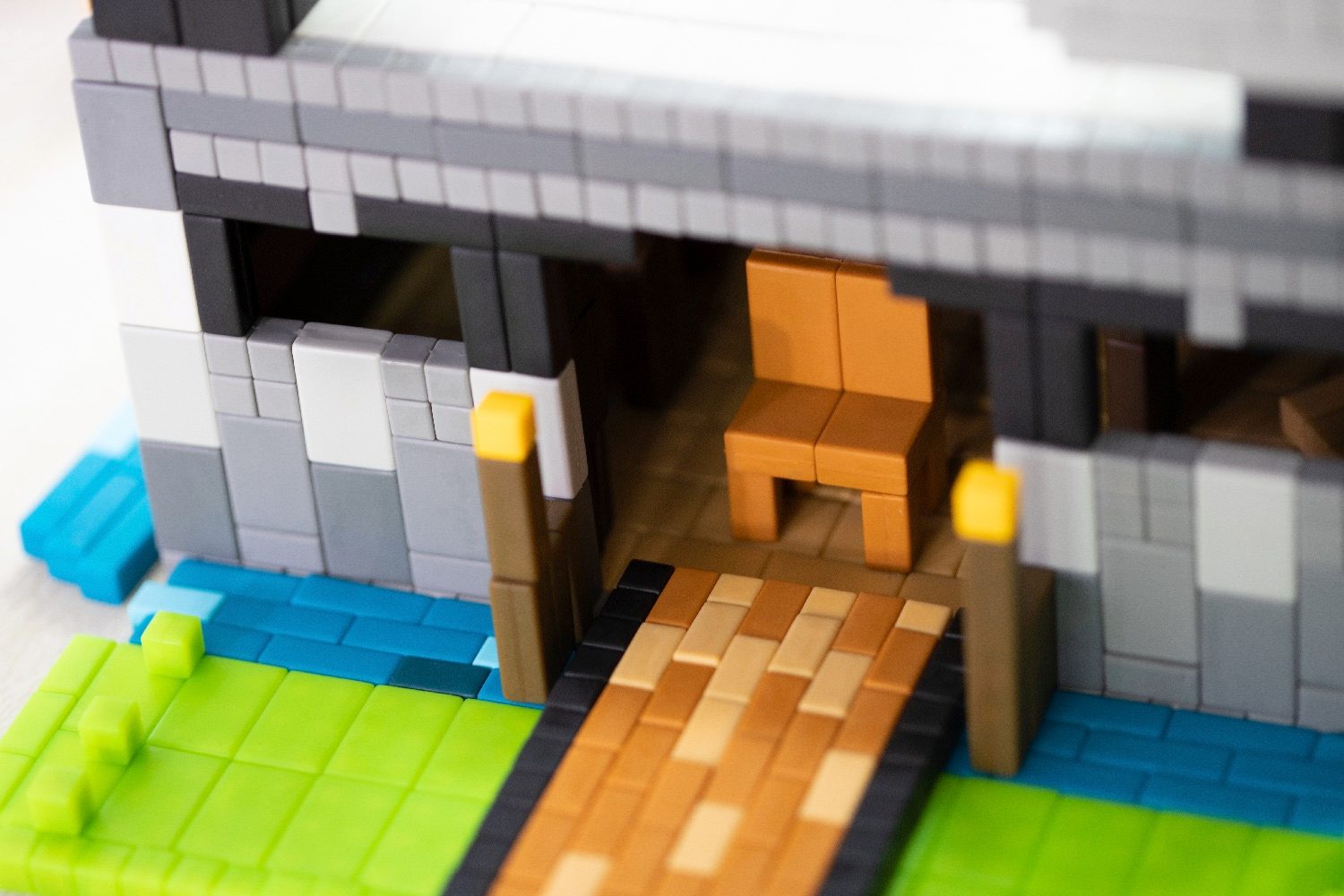 pixl lego bricks meet minecraft fidget cube kickstarter castle 2