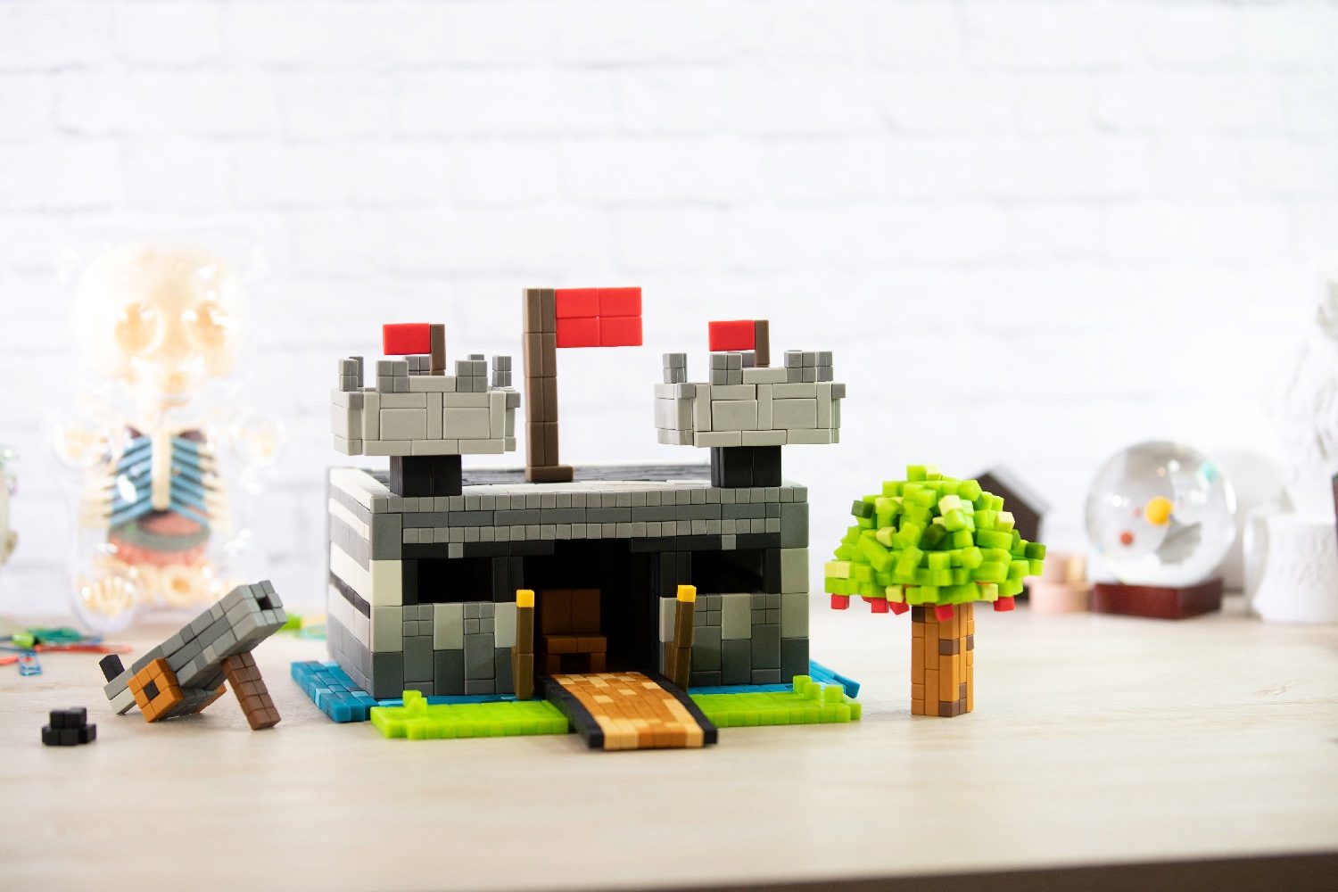 pixl lego bricks meet minecraft fidget cube kickstarter castle