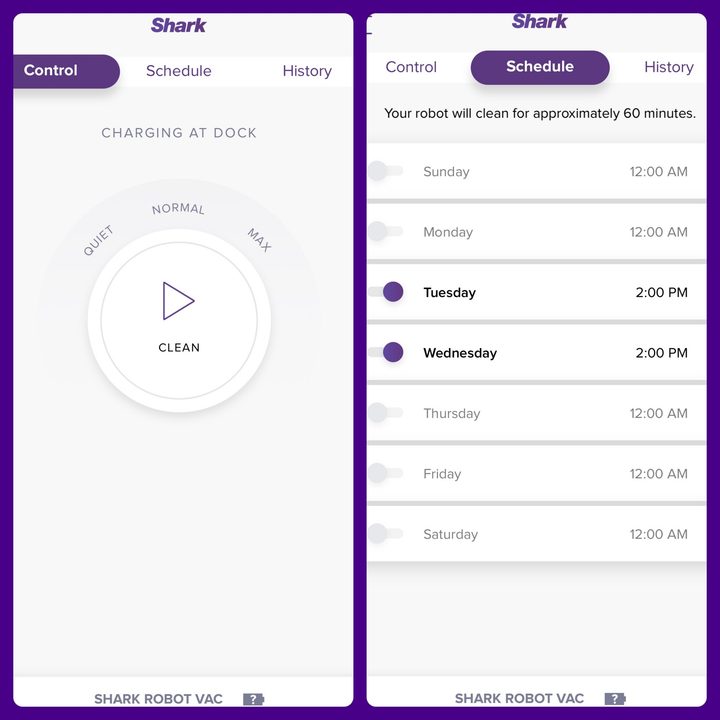 Shark ION Robot Vacuum App Screenshots