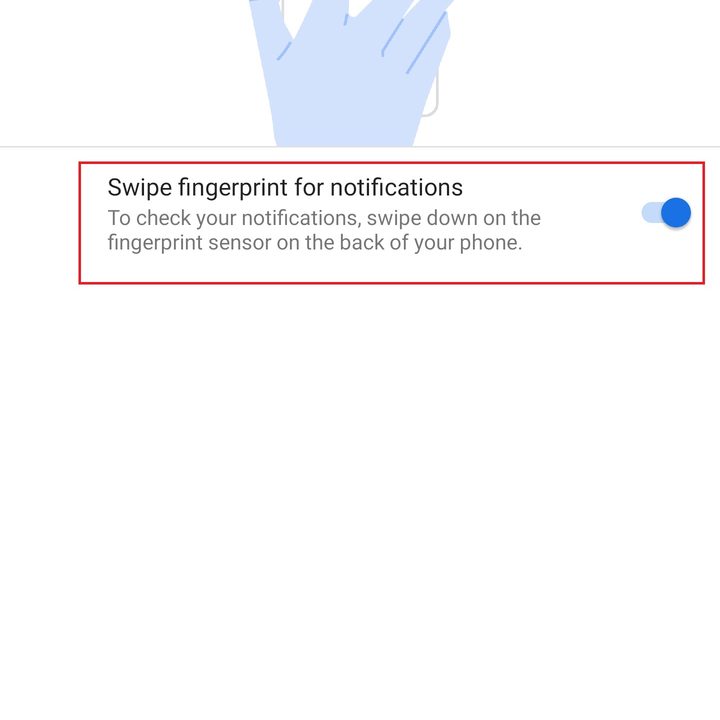 google pixel 3 settings toggle on fingerprint for notifications