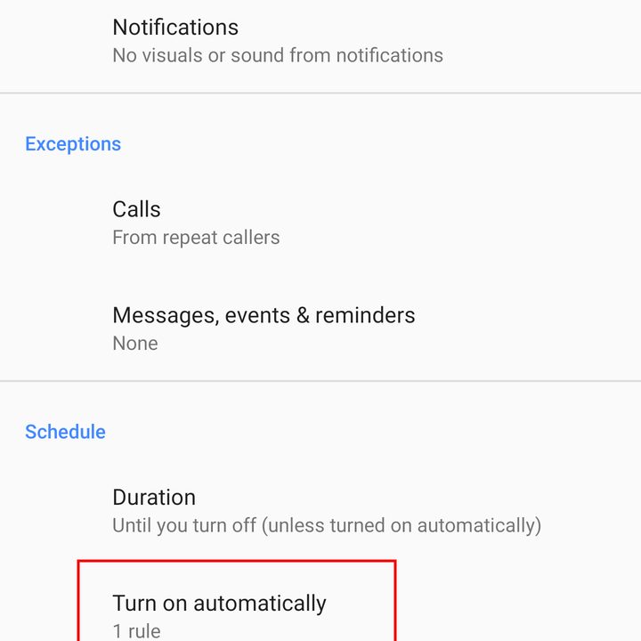 Set up a Do Not Disturb schedule
