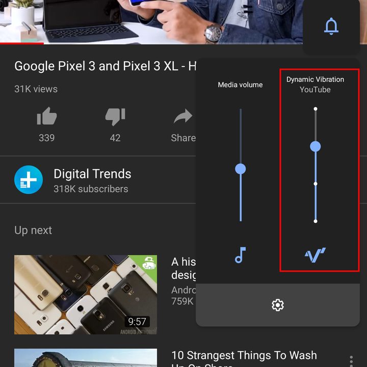 sony xperia xz3 settings dynamic vibration 3