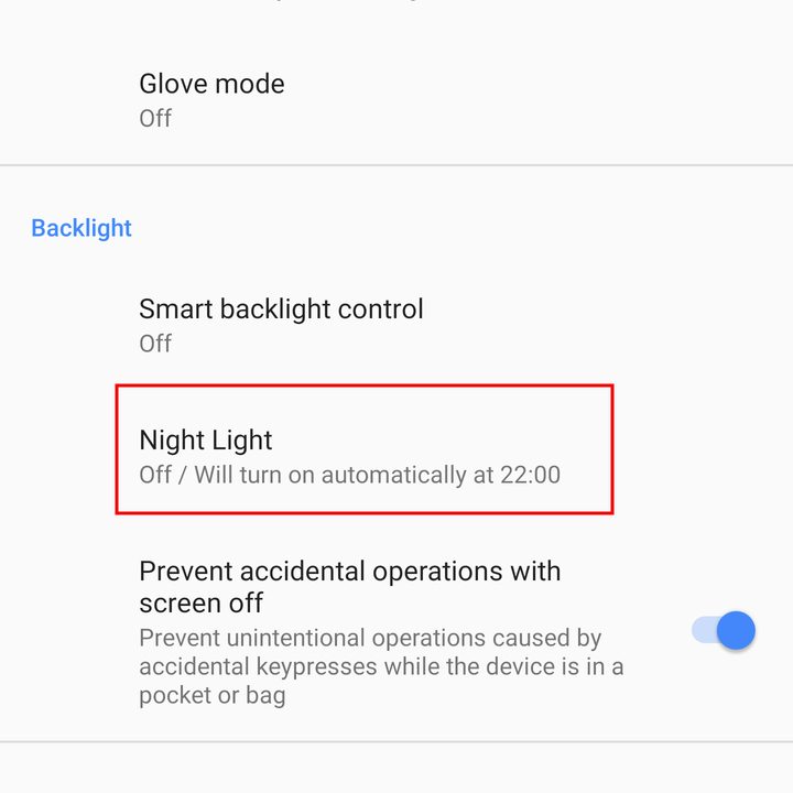 Set a Night Light schedule