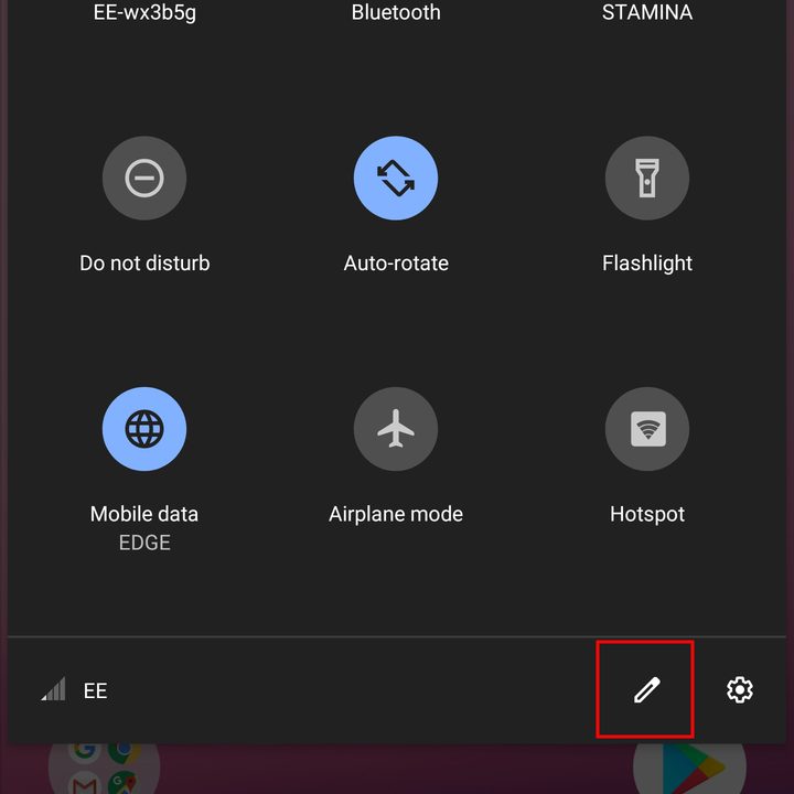 Customize your quick toggles