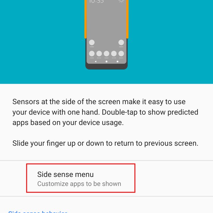 Customize Side Sense or turn it off