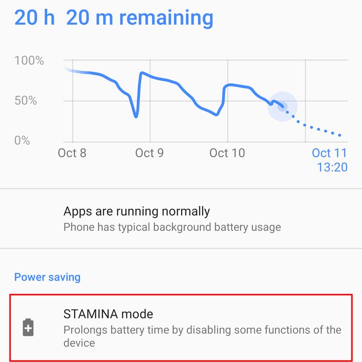Set up Stamina mode