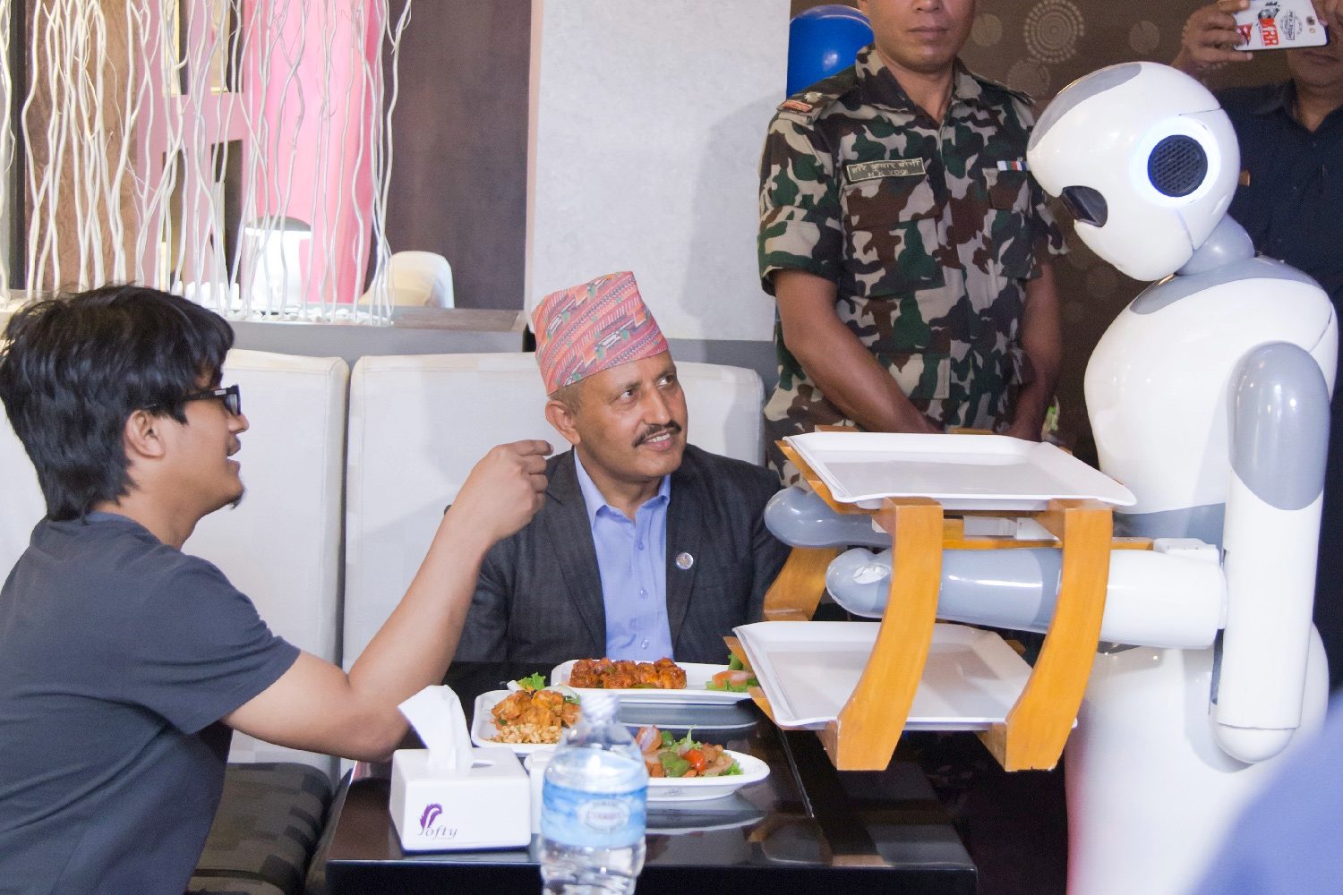 robot waiter ginger launch with minister