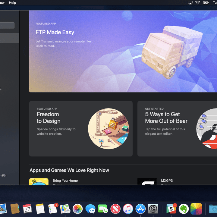 The Mac App Store in macOS Mojave.