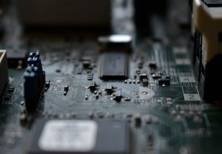 chip on a motherboard.