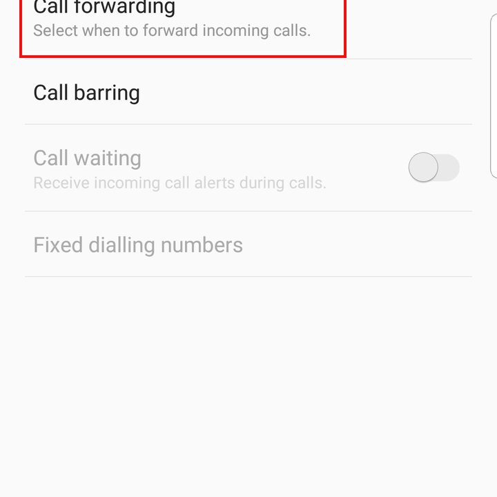 Samsung Galaxy call forwarding