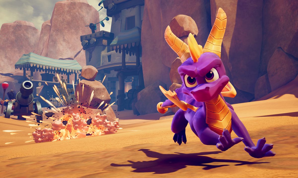 Spyro running away from enemy.