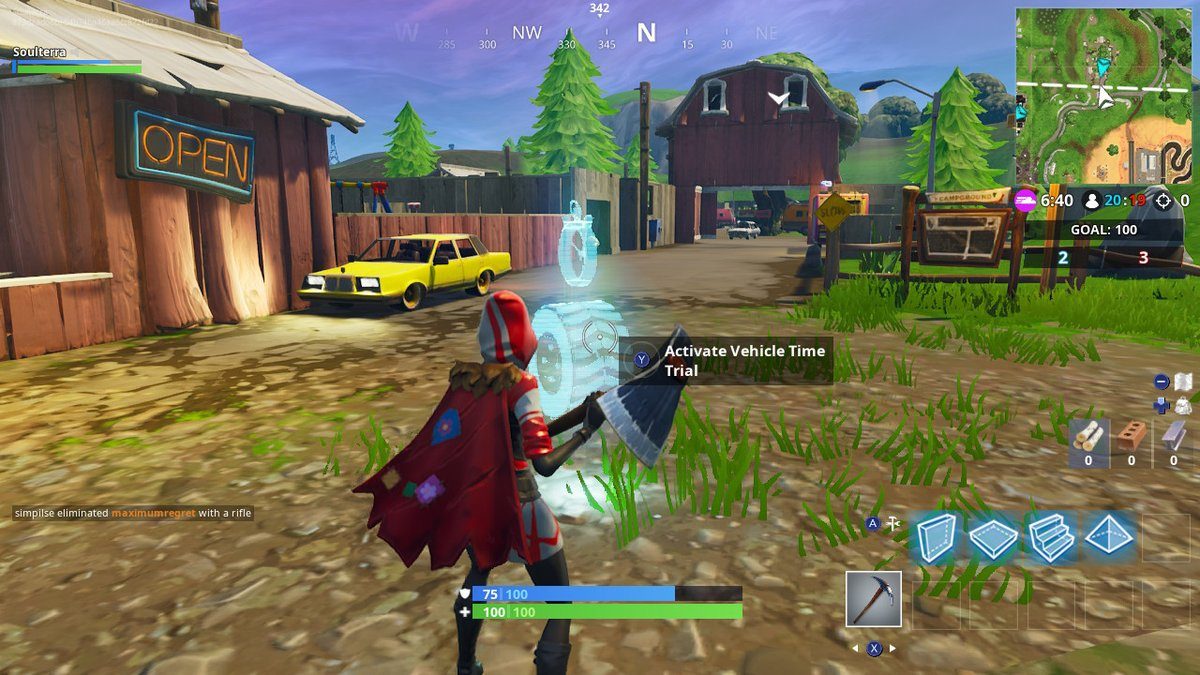fortnite week 10 challenges vehicle timed trials
