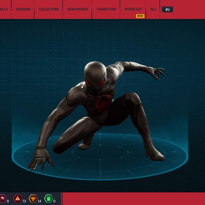 Spider-man in his dark suit.