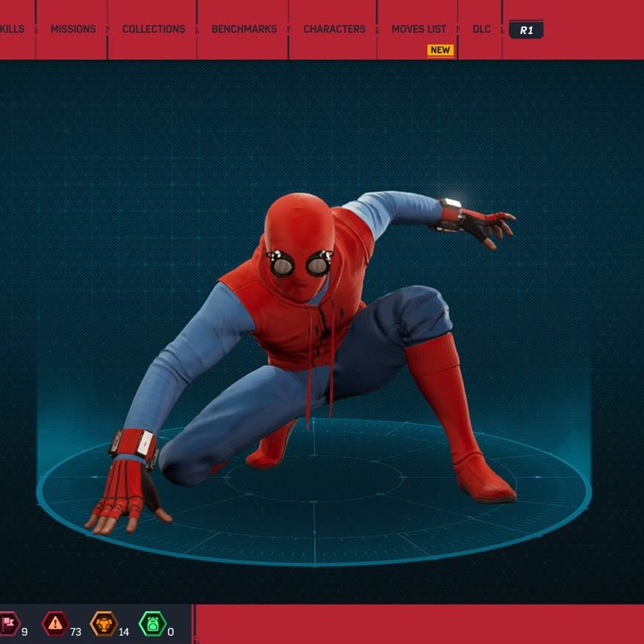 Spider-man in his homemade suit.