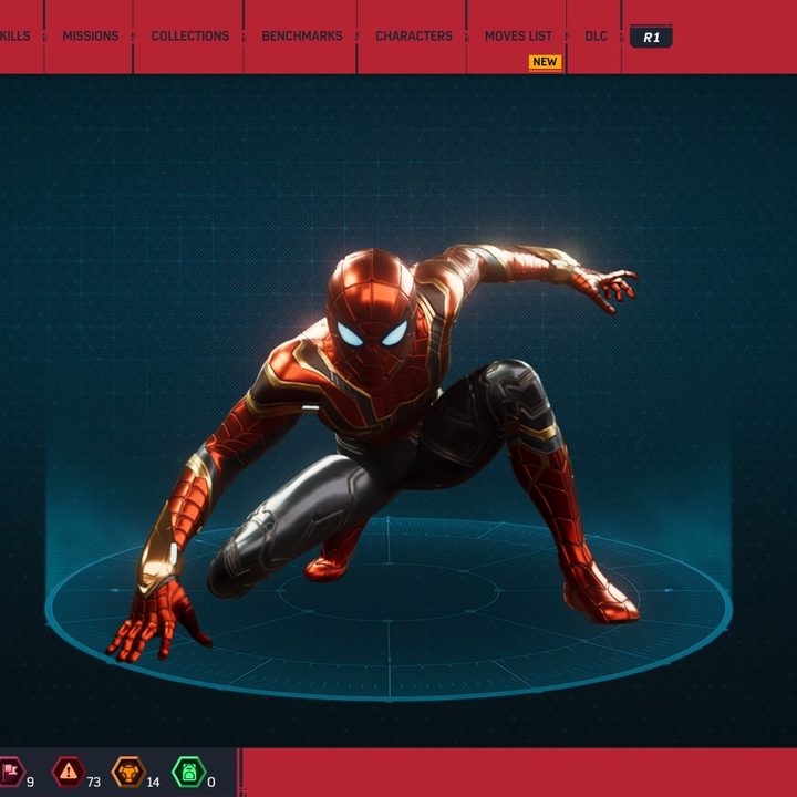 Spider-man in his iron spider suit.