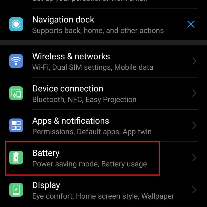 Change to dark mode Huawei P20 Pro