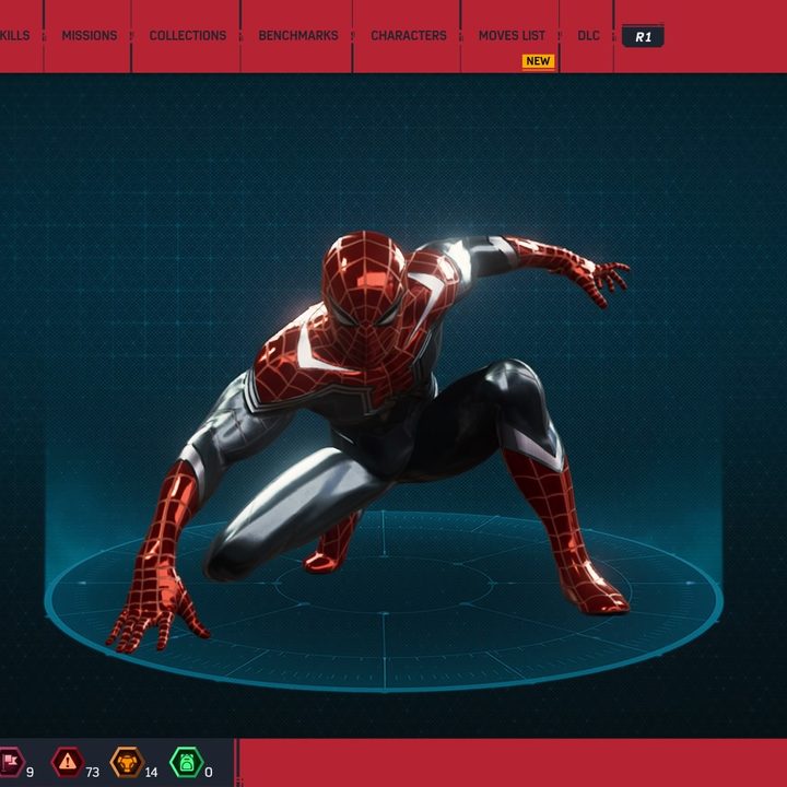 Spider-man in his resiliant suit.