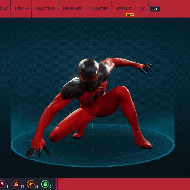 Spider-man in his scarlet 2 suit.