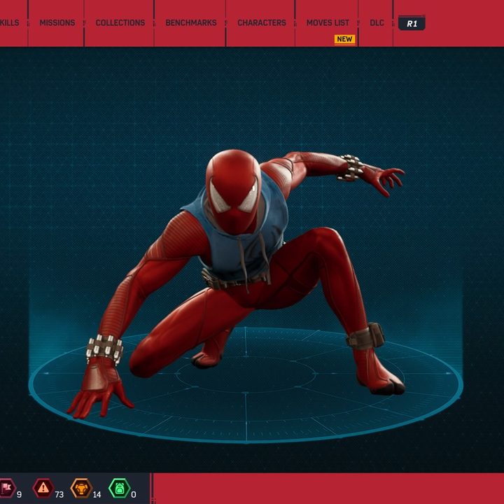 Spider-man in his scarlet spider suit.