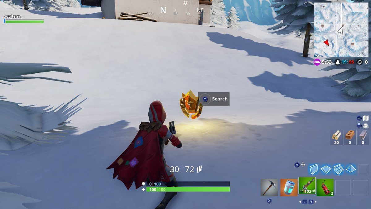 fortnite search between 3 ski lodges week 3 challenges