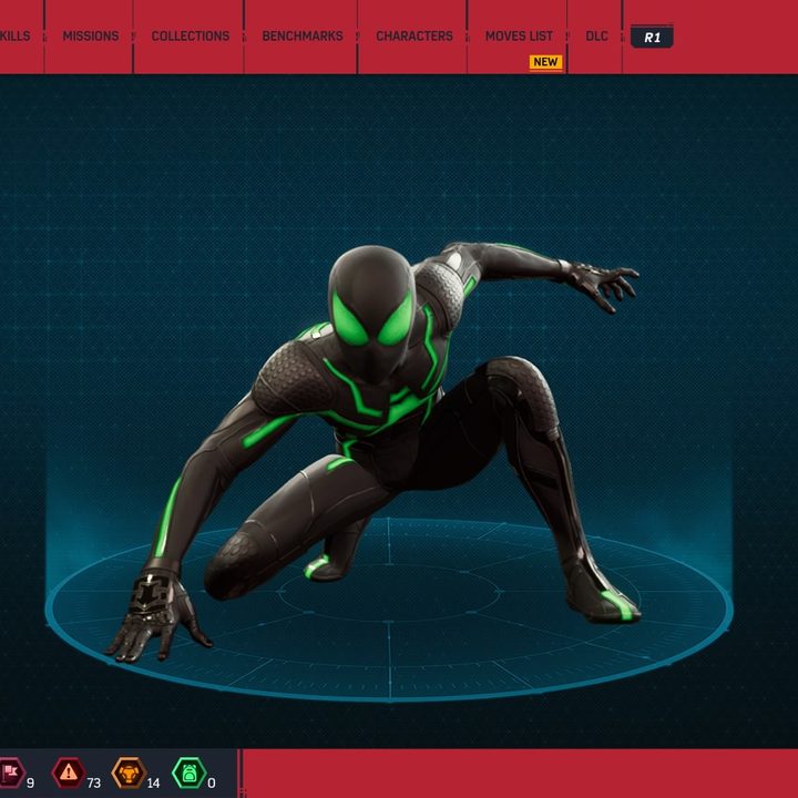 Spider-man in his stealth suit.