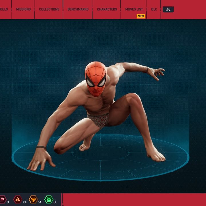 Spider-man in his undies.