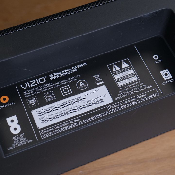Vizio Dolby Atmos Soundbar.