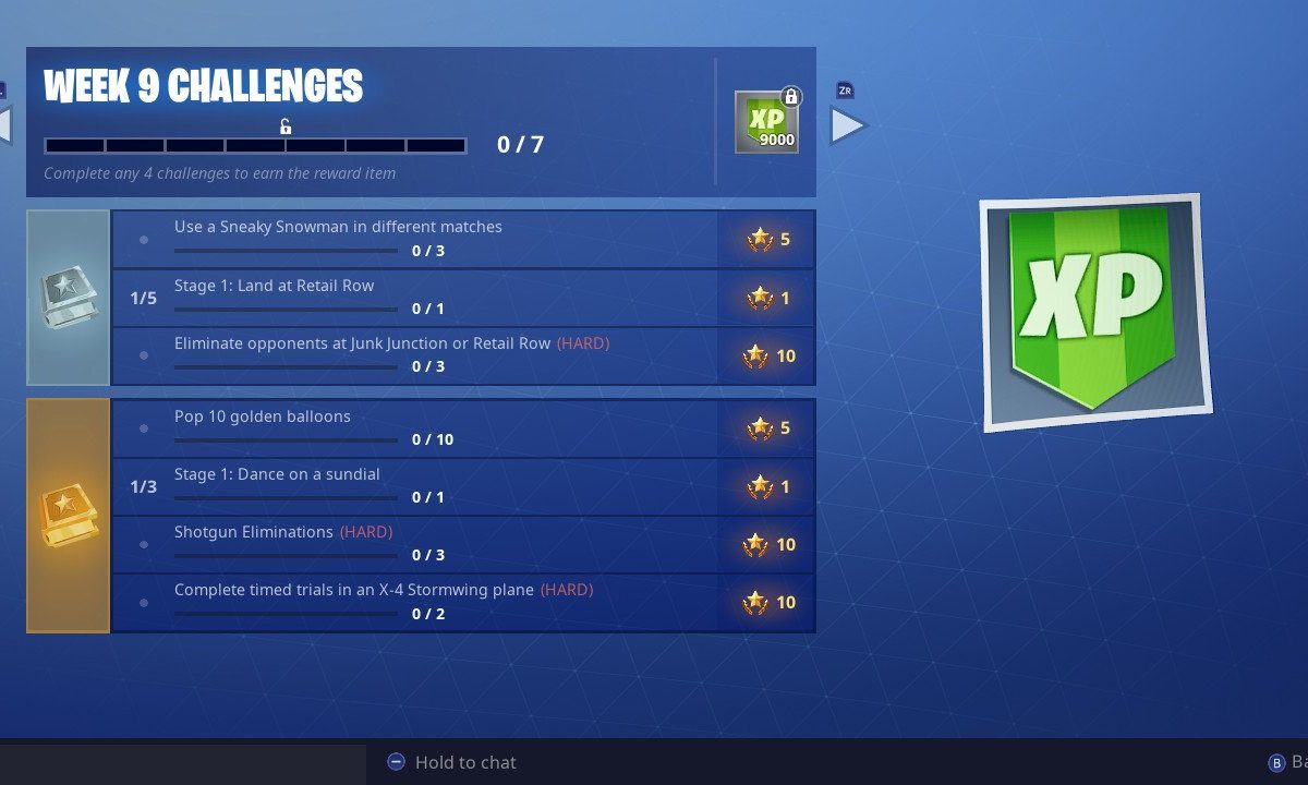 fortnite golden balloons fortnite week 9 challenges