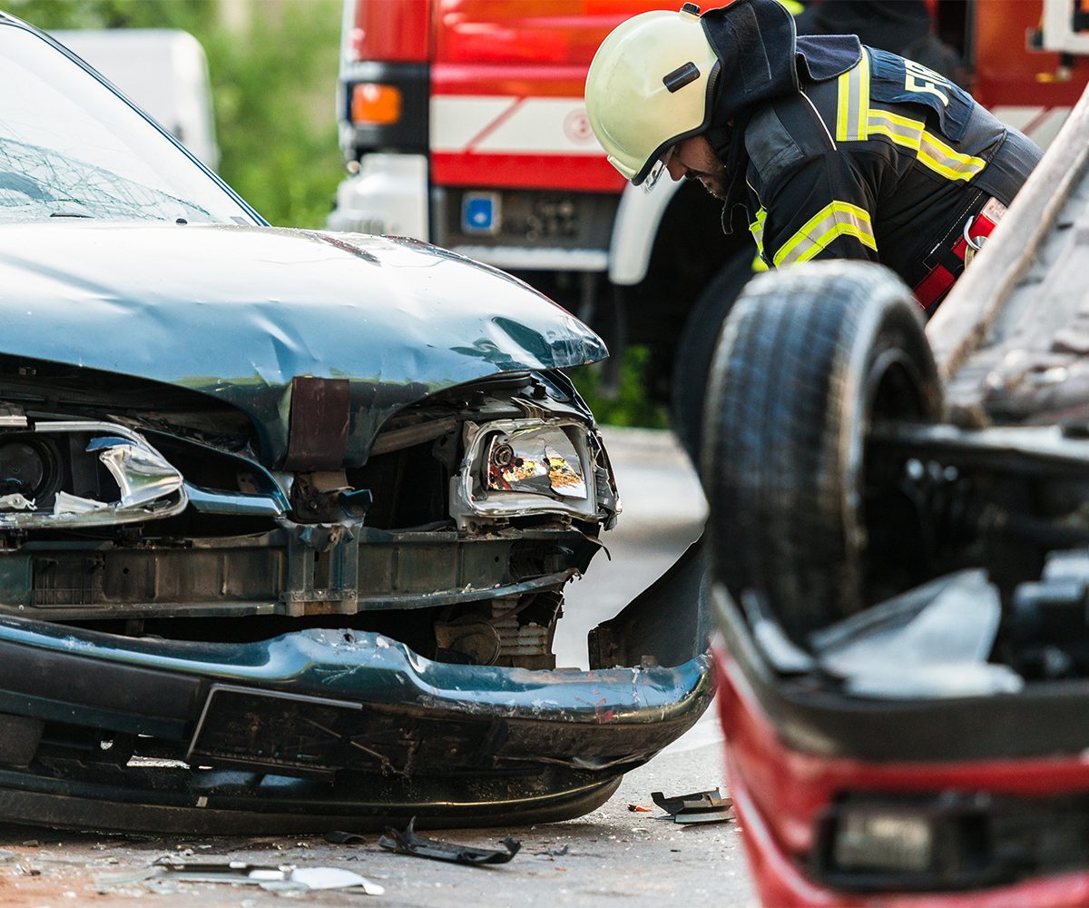 firefighter at car crash