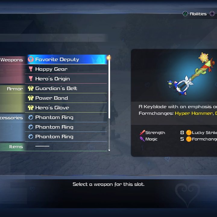 Kingdom Hearts 3 Equipment