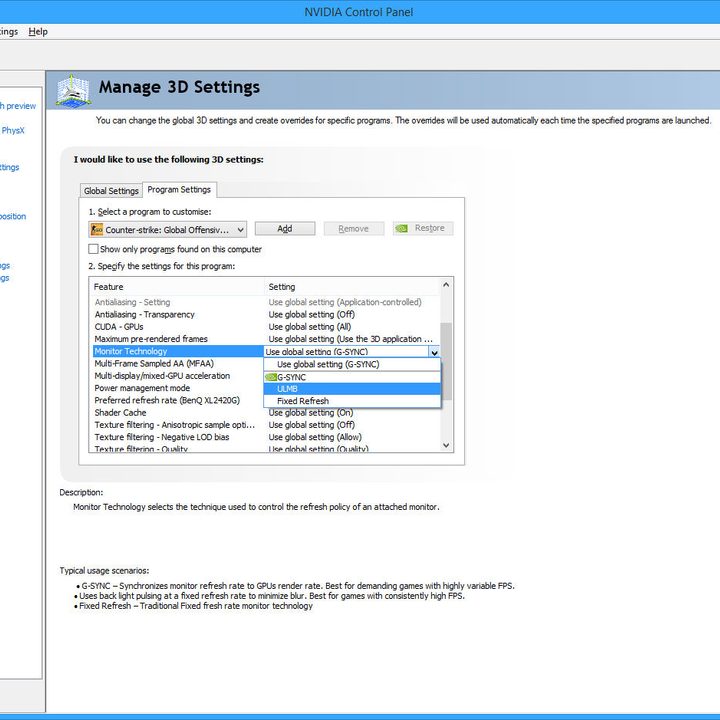 Manage 3D Settings