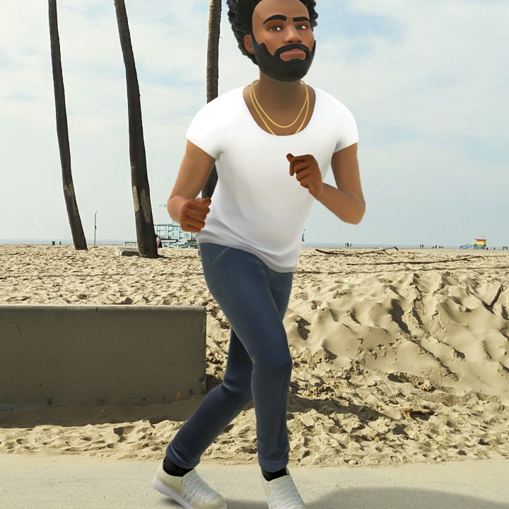 childish gambino in plaground on pixel beach