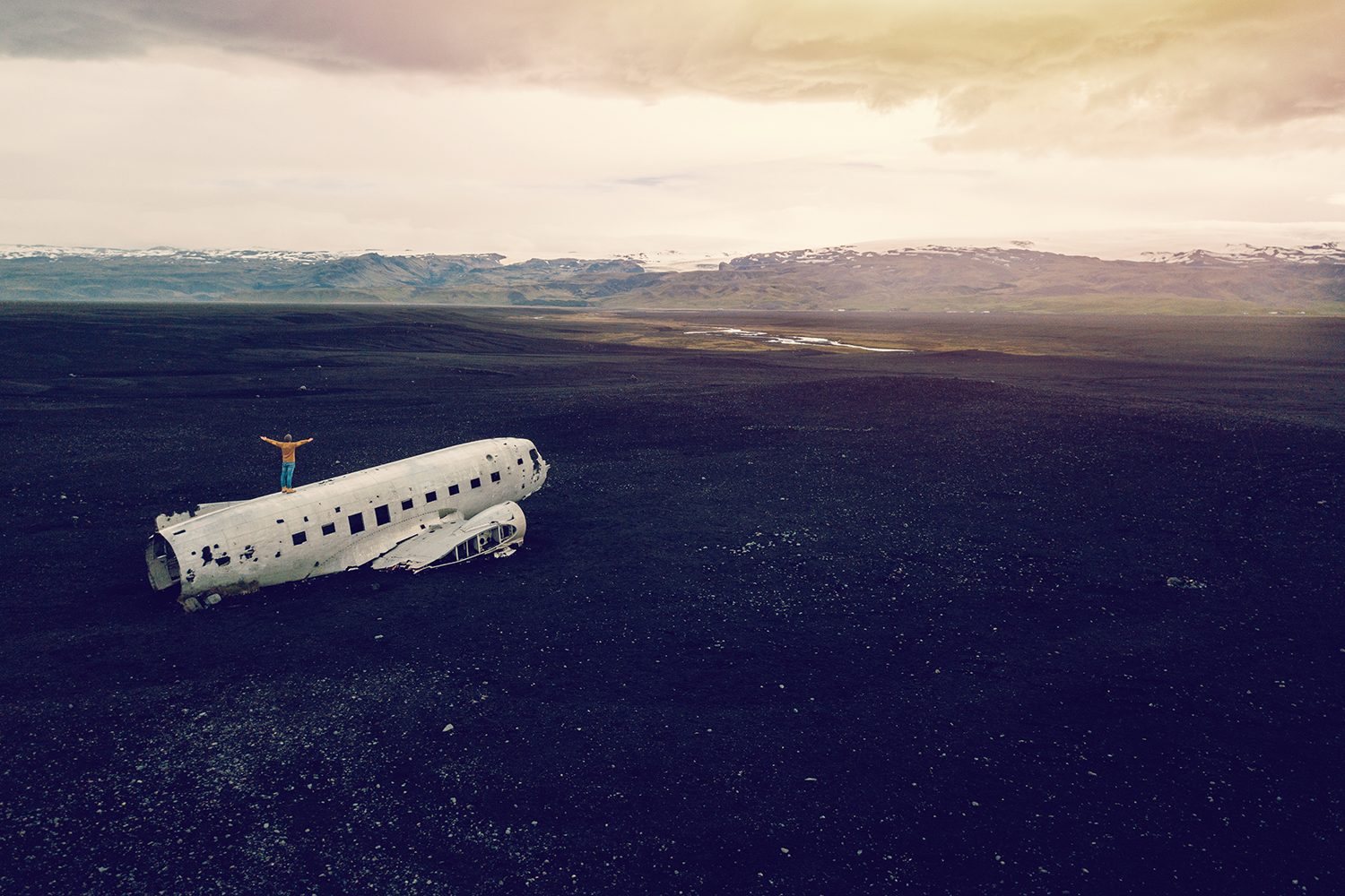 best drone photos black sands airplane