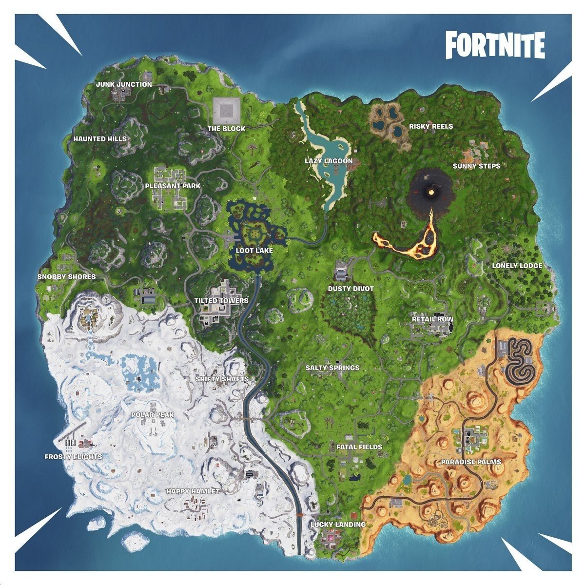 fortnite season 8 map fortnite volcano