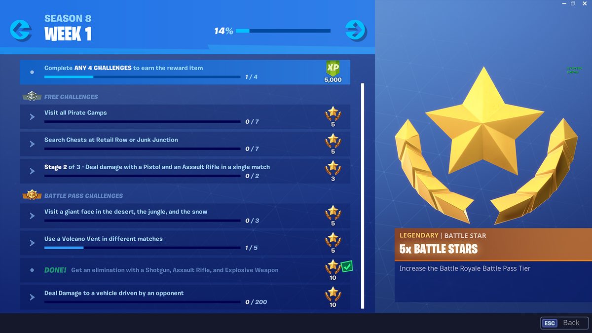 fortnite pirate camps fortnite season 8 week 1 challenges