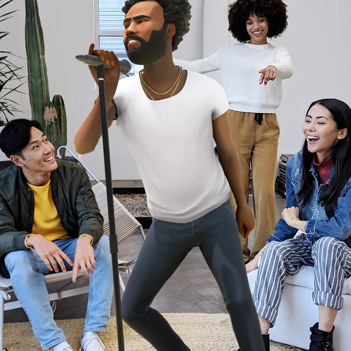 childish gambino in plaground on pixel gambinosinging