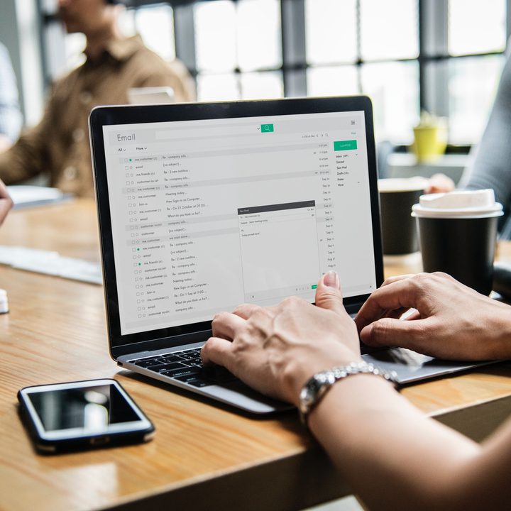 Stock Photo Person Using Email