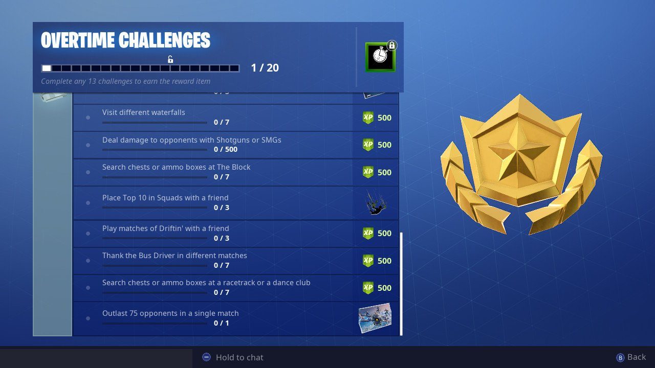 fortnite dance club fortnite racetrack fortnite overtime challenges