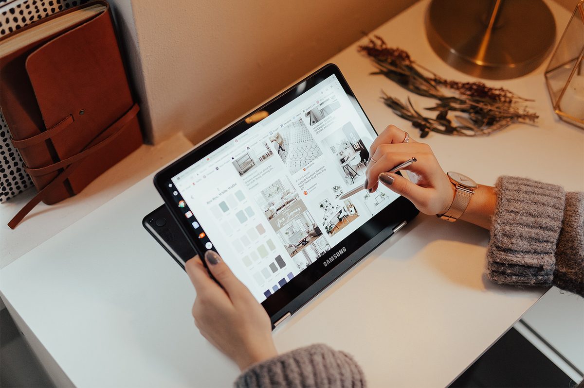 tablet at desk